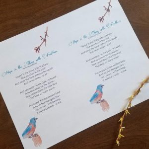 Hope is the Thing With Feathers Poetry Printable