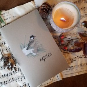 Hand-stitched Journal Limited Release Christmas Edition- Chickadee