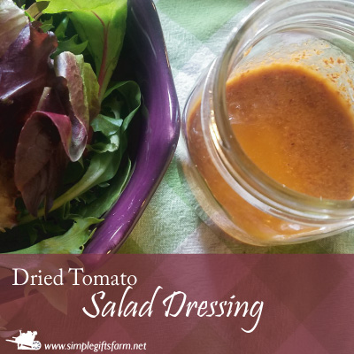 yummy dried tomato salad dressing with fresh greens